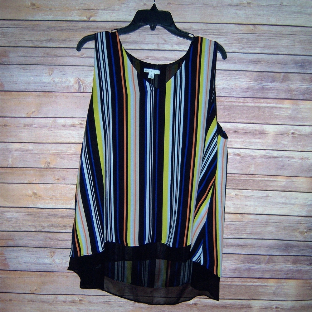 Striped sleeveless blouse